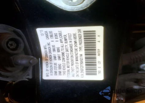 2016 Honda Civic Ex z USA, uszkodzony, nr VIN 2HGFC2F79GH521744